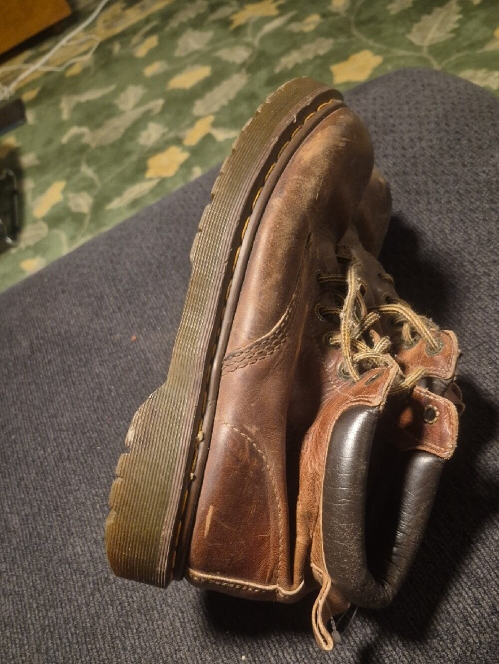 Dr. Martens Brown Leather Lace-Up Work Boots - Picture 2 of 12